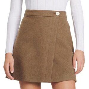 BNWT Sandro Brown Wool Wrap Around Skirt